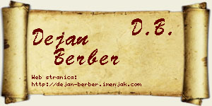 Dejan Berber vizit kartica